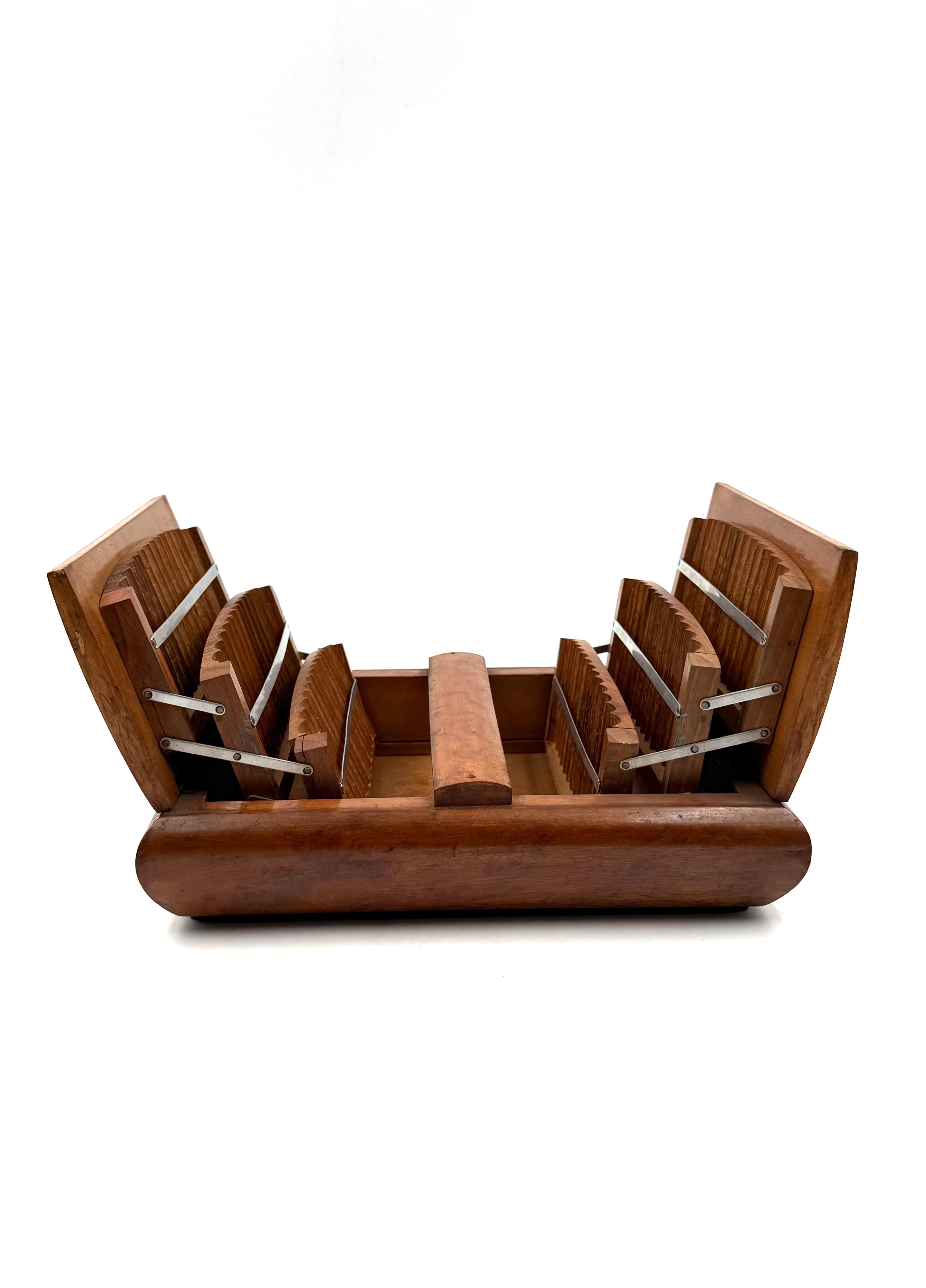 Boîte à cigarettes en bois Art Déco, Italie 1940 en vente 6