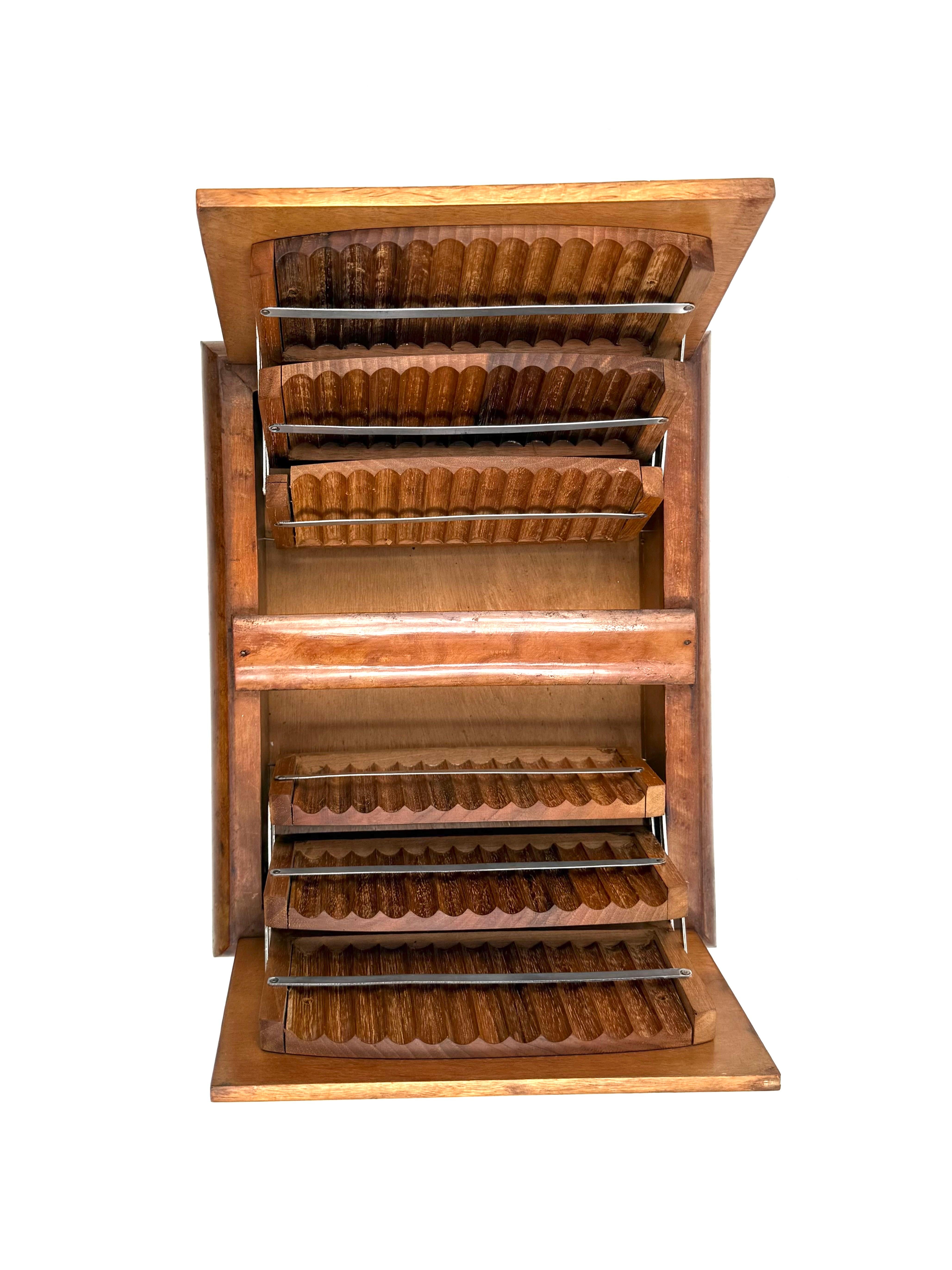 Boîte à cigarettes en bois Art Déco, Italie 1940 en vente 7