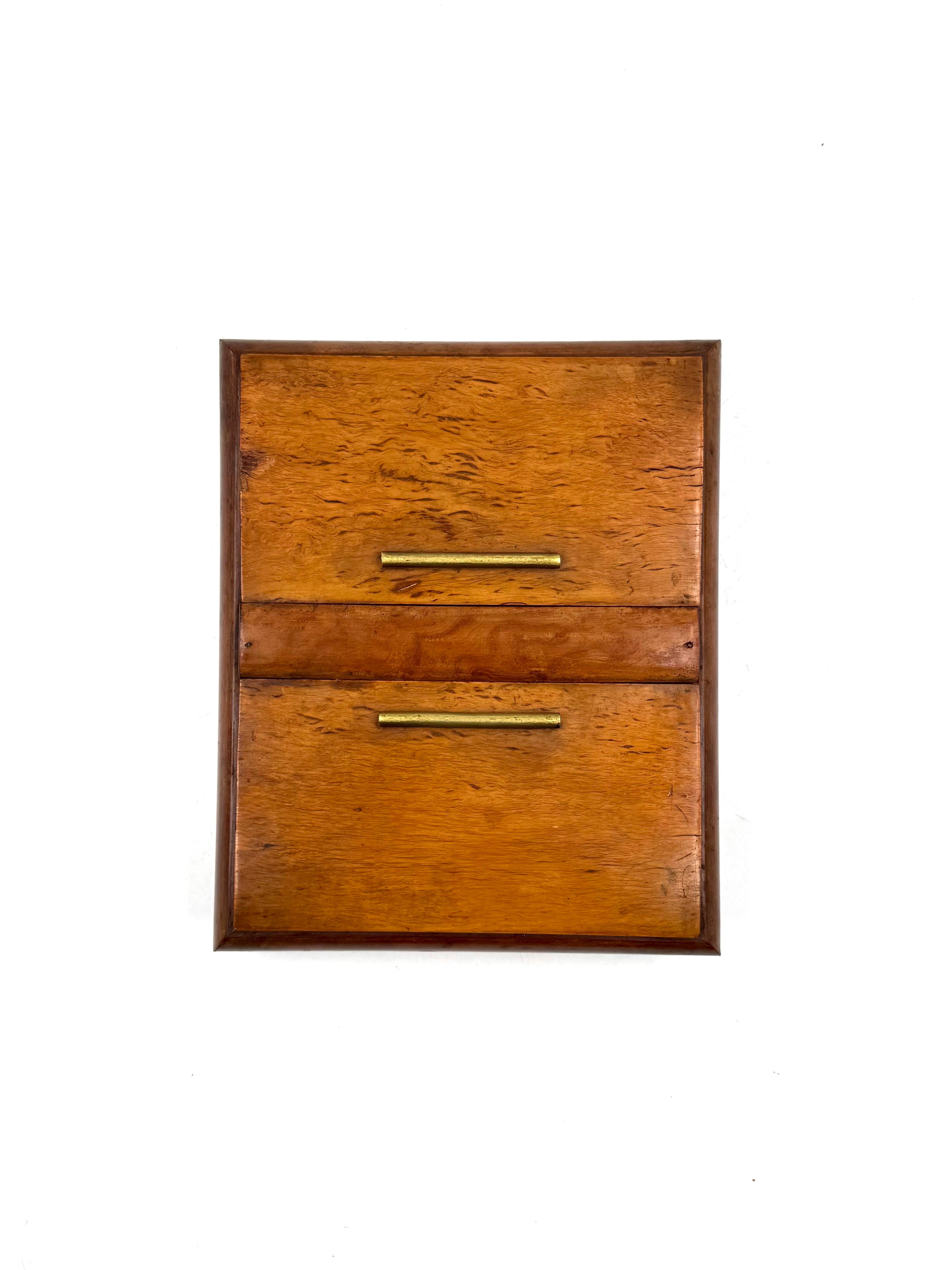 Boîte à cigarettes en bois Art Déco, Italie 1940 en vente 2