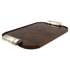 Art Deco wood cubist tray, France 1940s