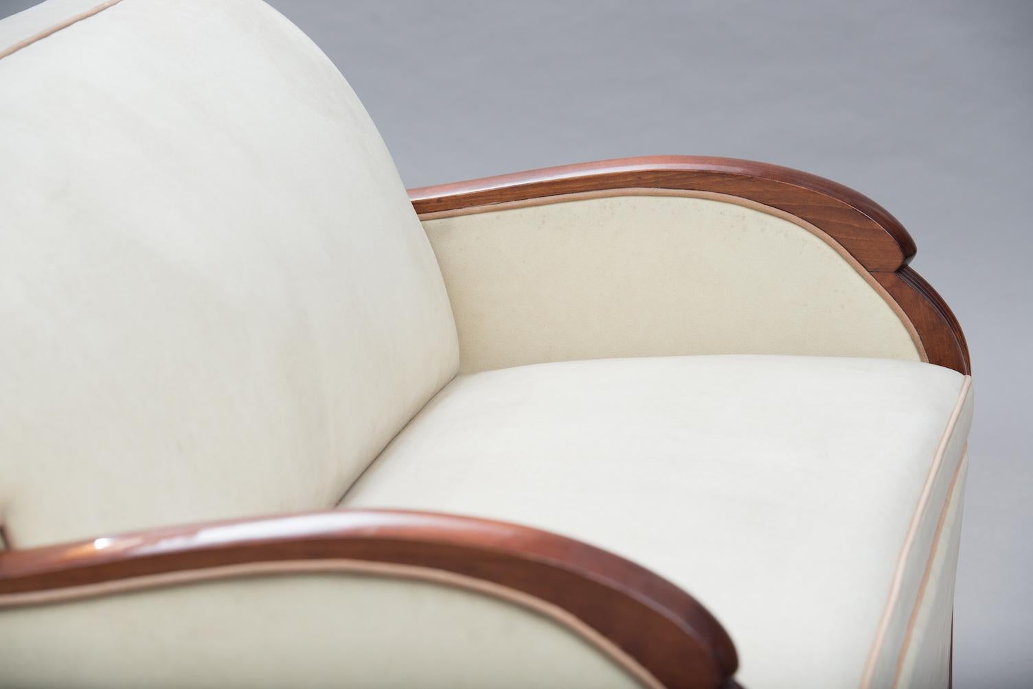 Art Deco Holz gerahmt Französisch Sofa-Bett (Art déco)