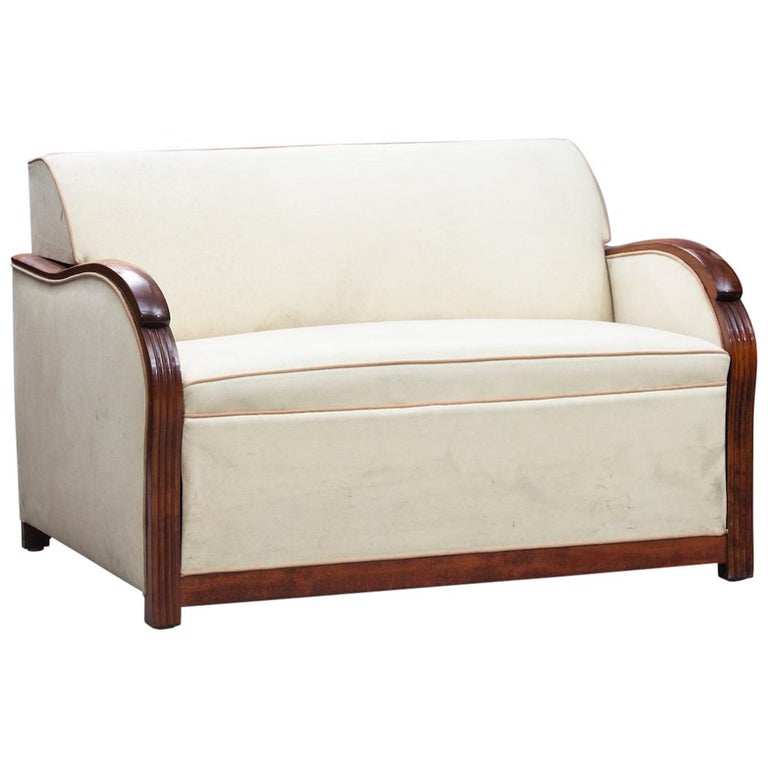Art Deco Wood Framed French SofaBed at 1stDibs