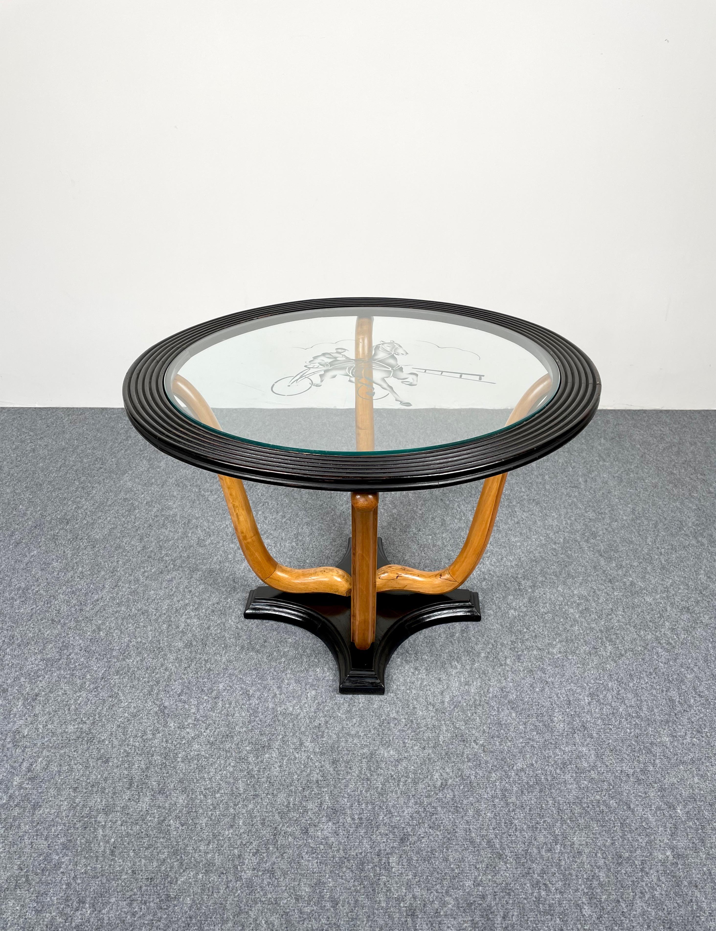art deco round coffee table