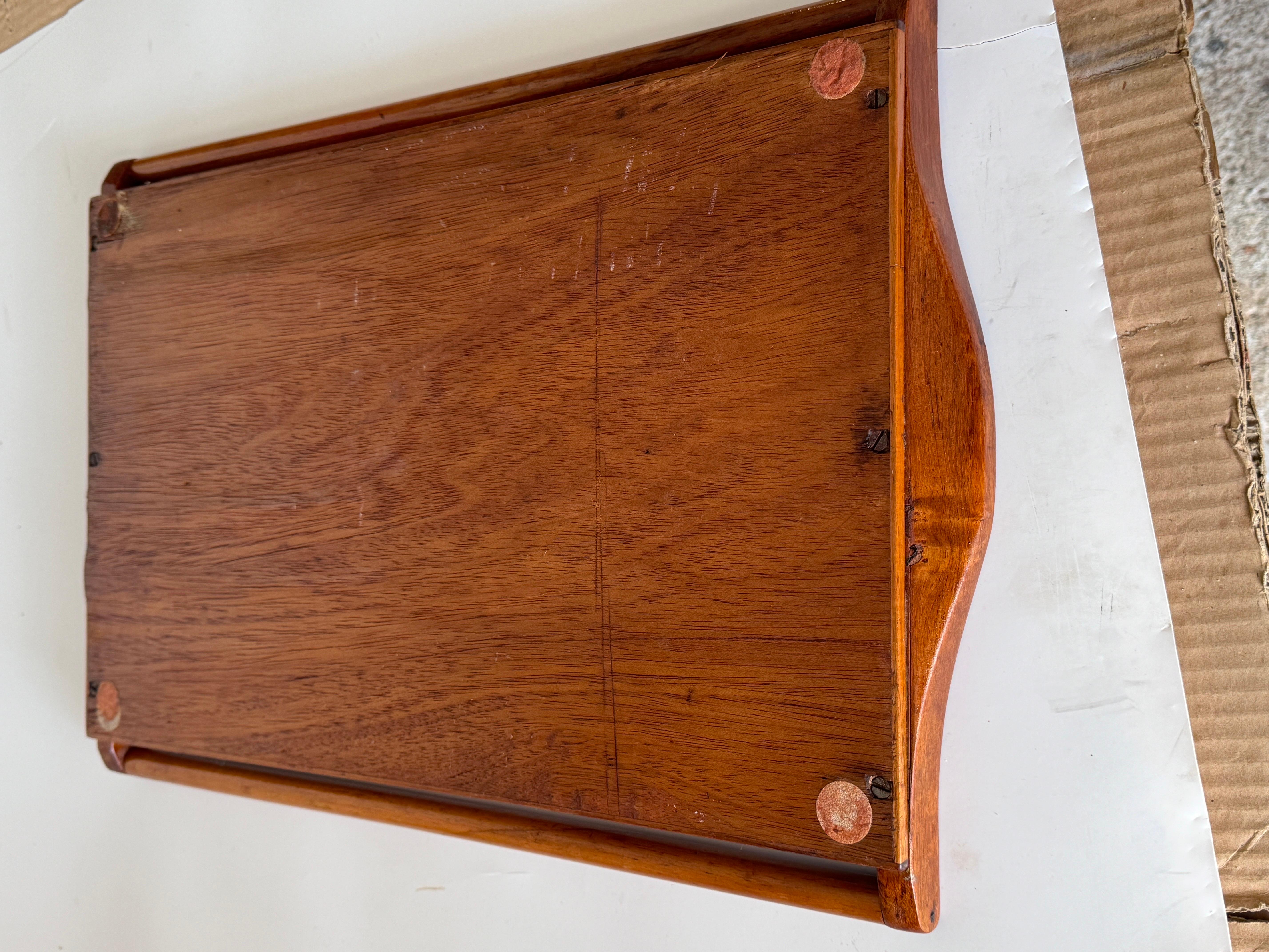 Art Deco Holz Einlegearbeit Tablett, Brown Farbe, Holz Frankreich 1940 im Zustand „Gut“ im Angebot in Auribeau sur Siagne, FR