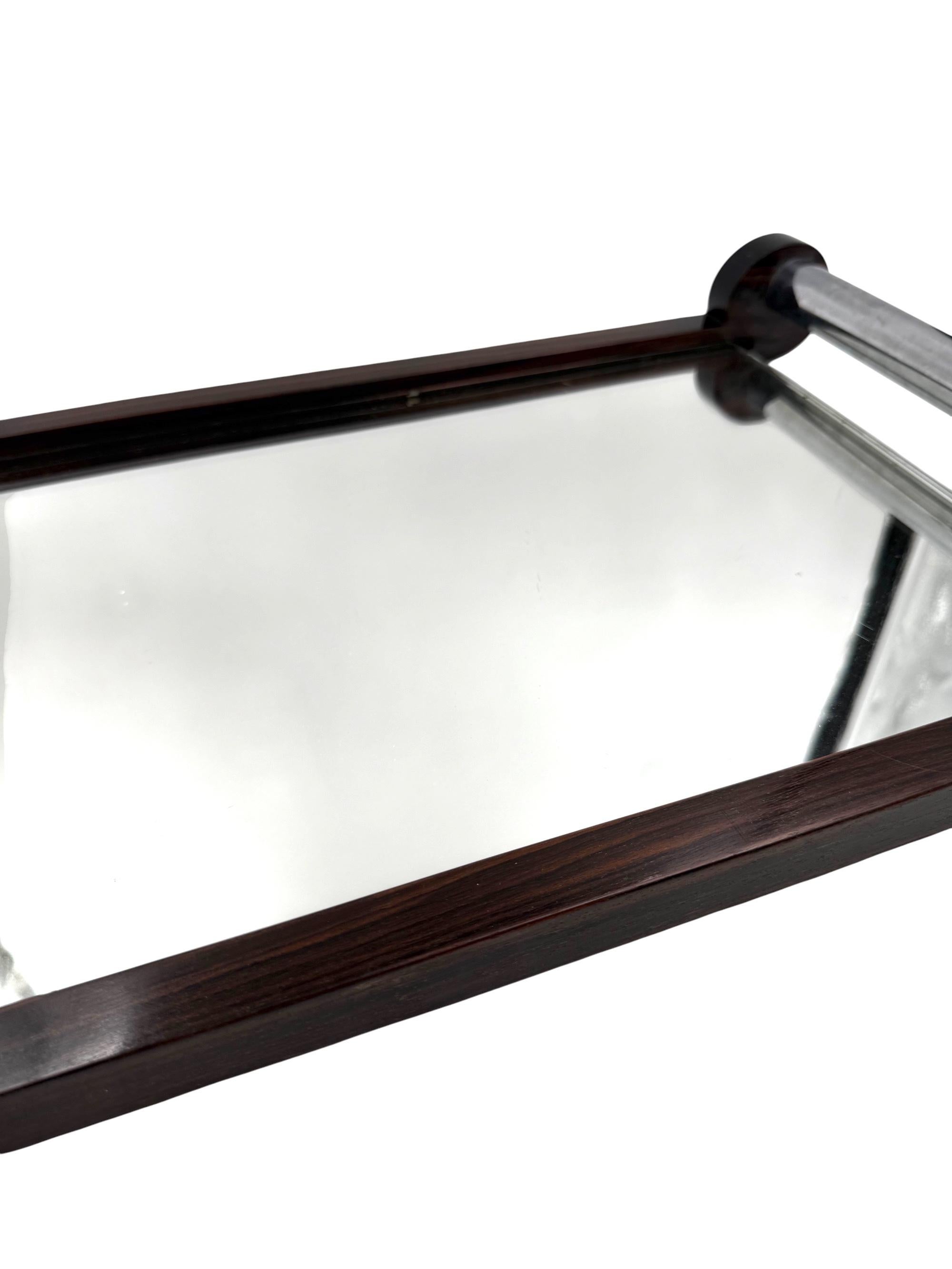 Art Deco Holztablett mit Spiegel, Frankreich 1930er Jahre im Angebot 2