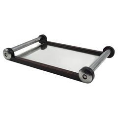 Art Deco wood mirrored tray, France 1930s