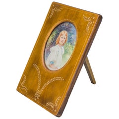 Antique Art Deco Wood Picture Frame for Table and Wall, circa 1920s