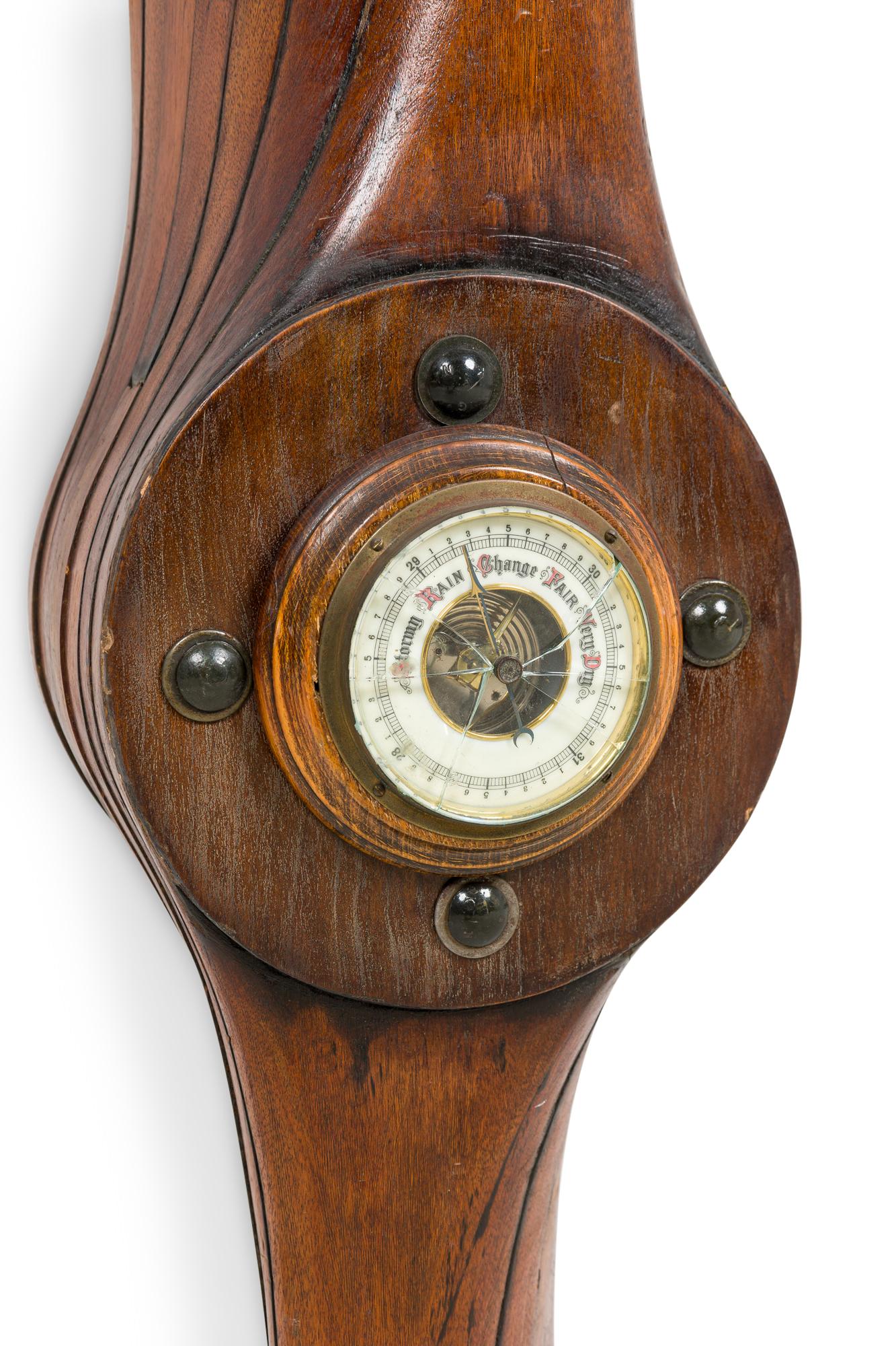 Propeller-Barometer aus Holz im Art déco-Stil im Angebot 2
