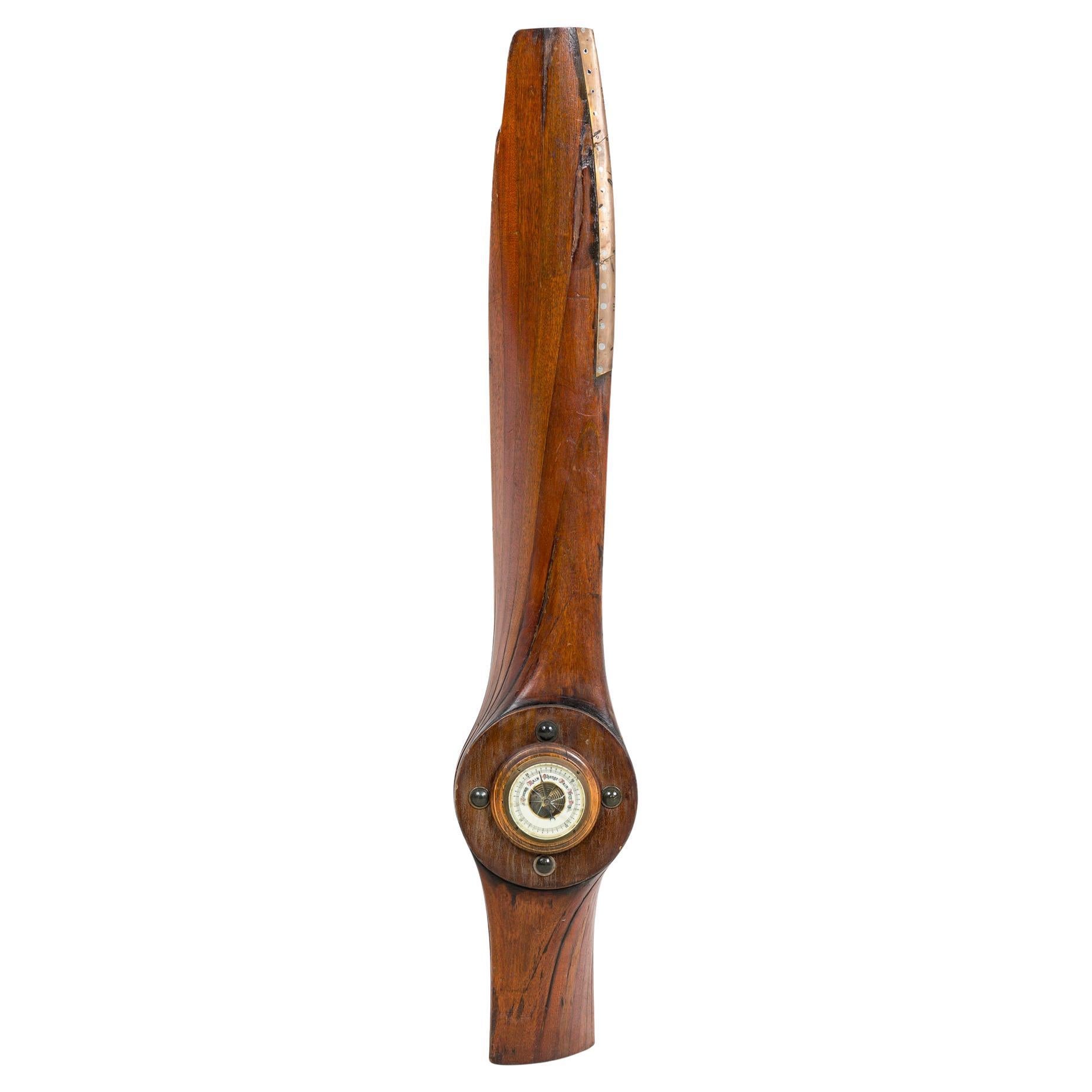 Art Deco Wood Propeller Barometer