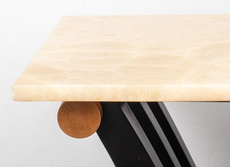 Art Deco Wood Quartz Top Console Table For Sale at 1stDibs