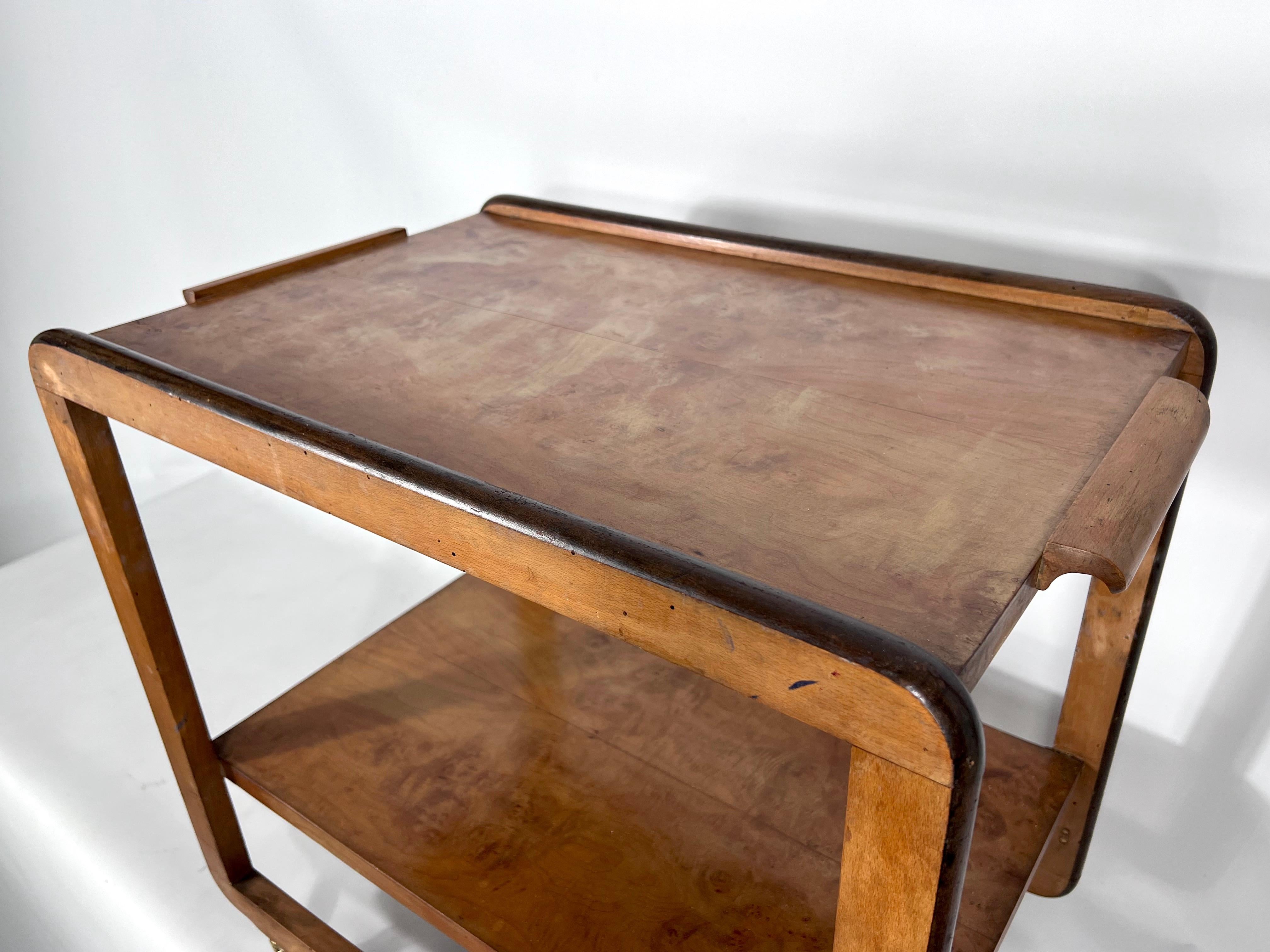 Art Deco wood serving table. Italy 1930s For Sale 6