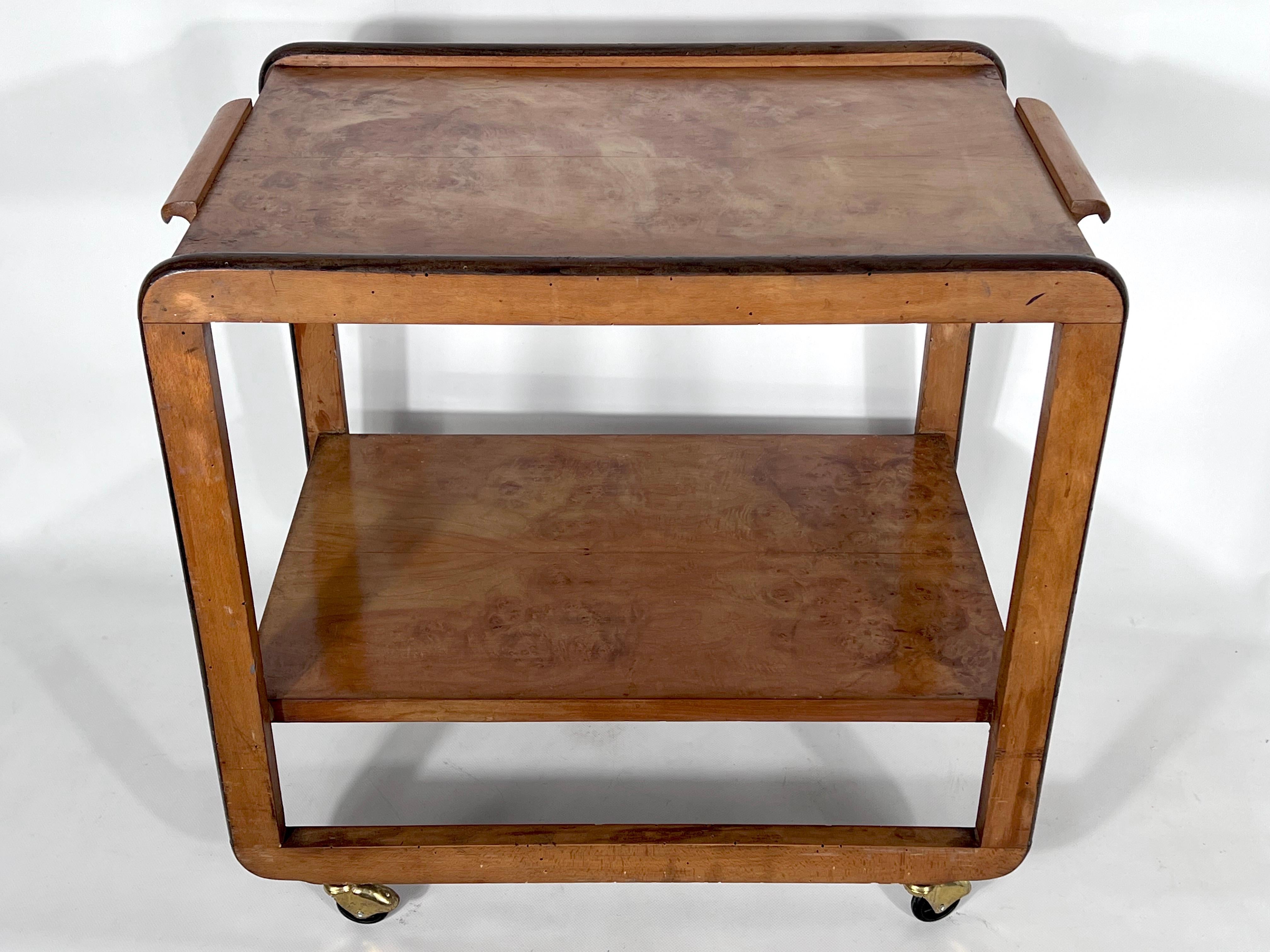 Mid-20th Century Art Deco wood serving table. Italy 1930s For Sale