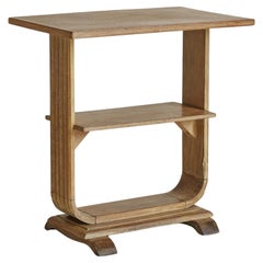 Used Art Deco Wood Side Table with 3 Shelves, France 1940s