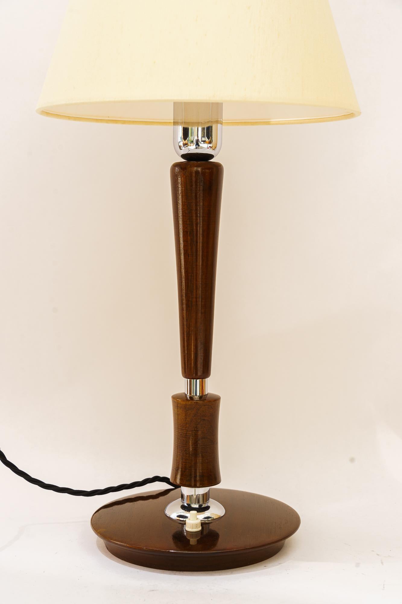 Austrian Art Deco wood table lamp vienna around 1930s For Sale