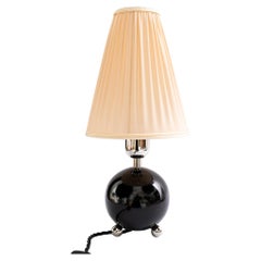 Art Deco wood Table lamp with gabric shade vienna around 1920s