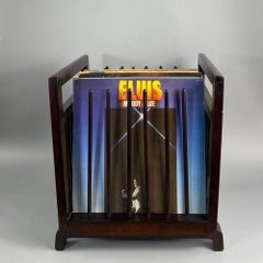 Art Deco Wood Vinyl Rack, ca. 1920er Jahre