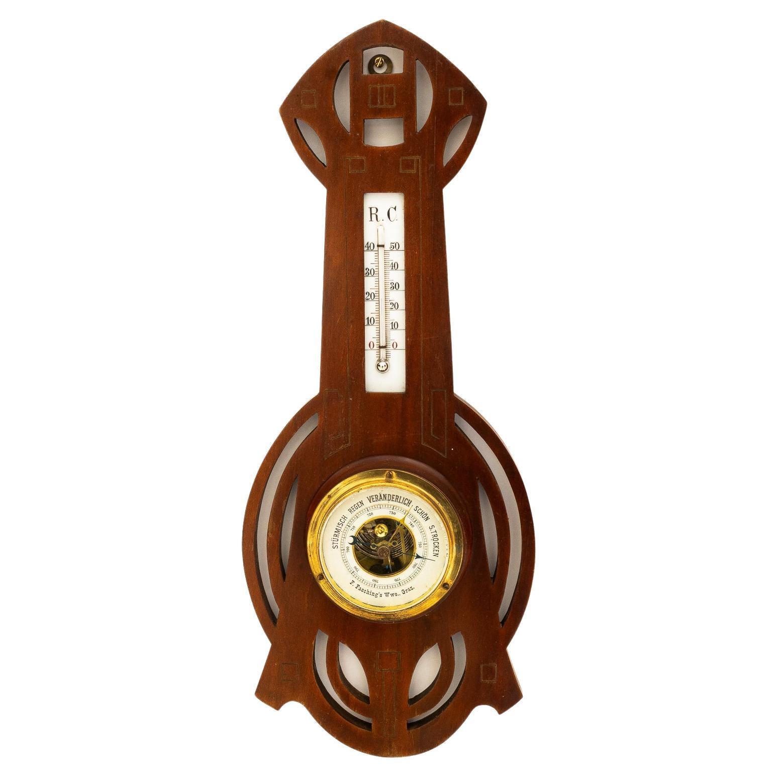 Station météo en bois Art Deco vienne vers 1920 en vente