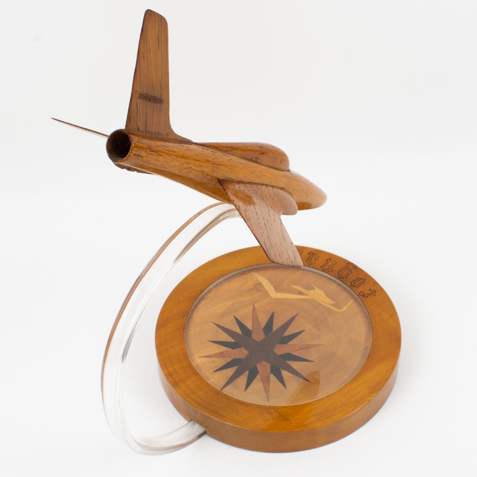 Art Deco Wooden Airplane Jet Aviation Model 6