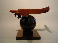 Art Deco Wooden Airplane Model of a Couzinet