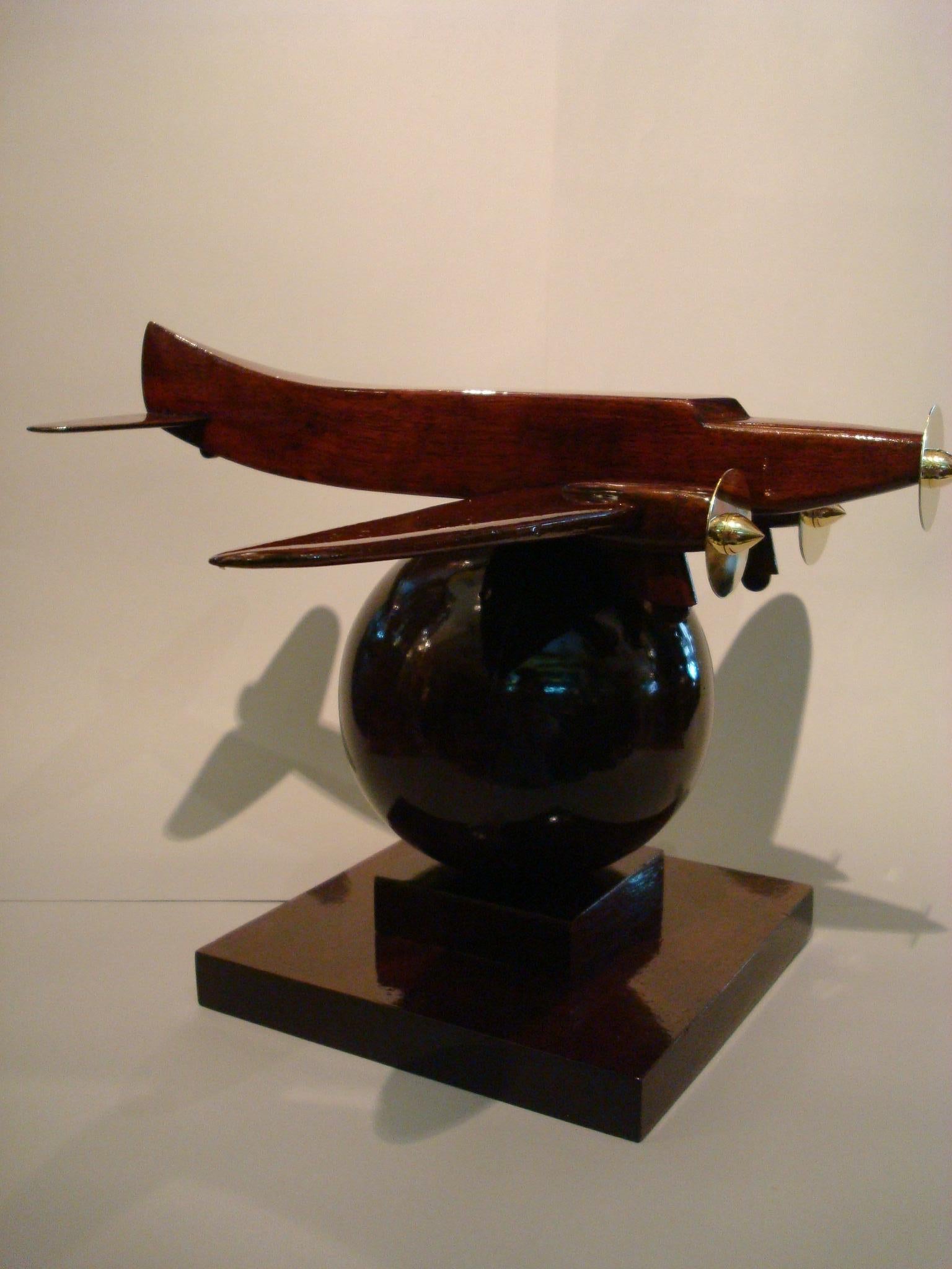 Art Deco Wooden Airplane Model of a Couzinet 1