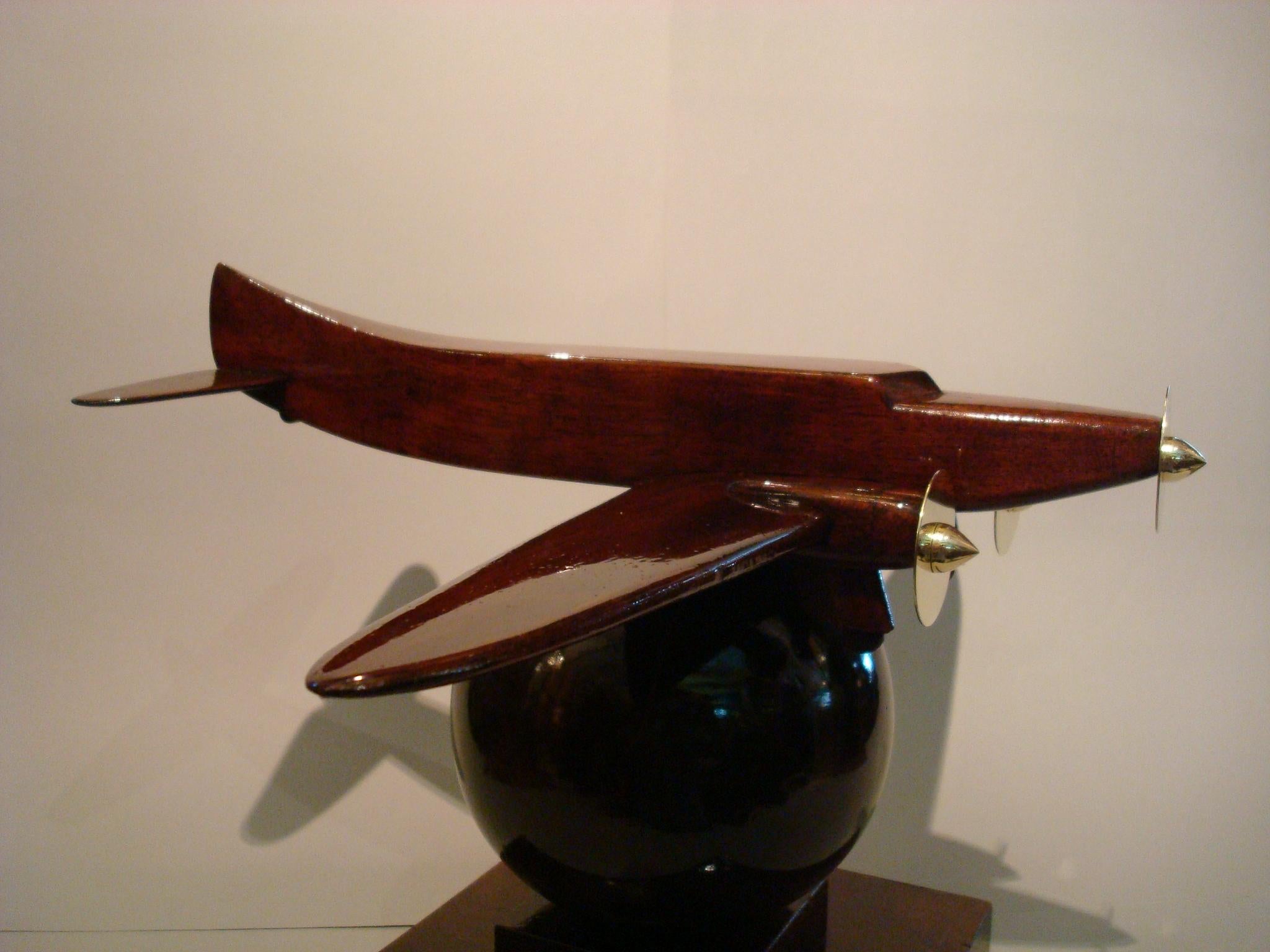 Art Deco Wooden Airplane Model of a Couzinet 2
