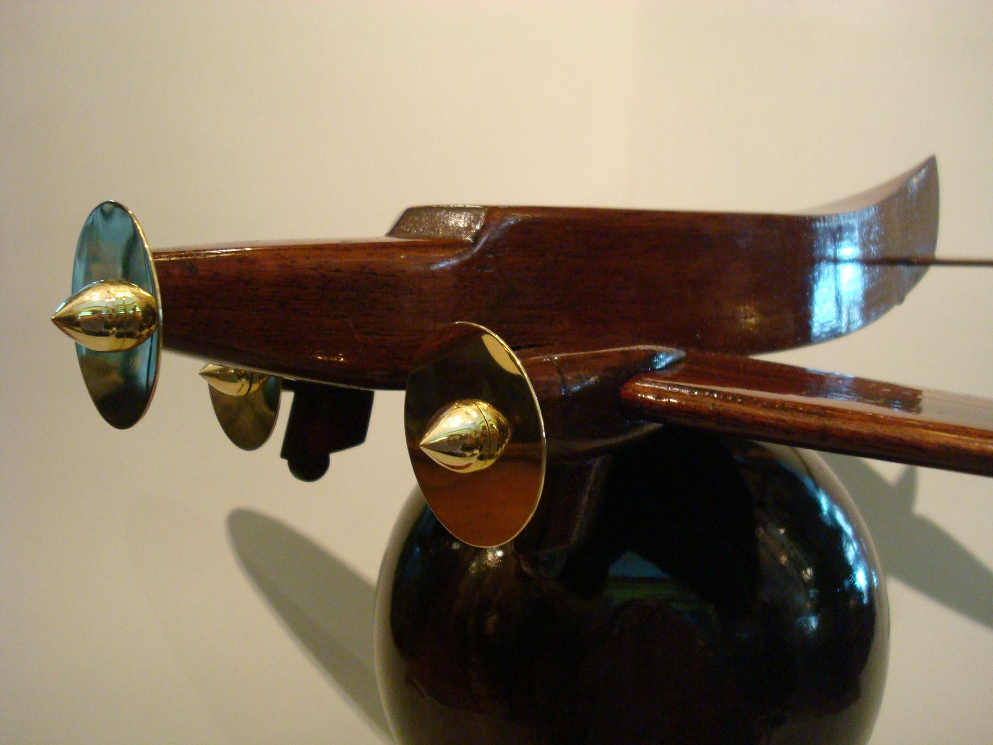 Art Deco Wooden Airplane Model of a Couzinet 3