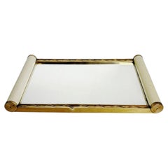 Art Deco wooden and mirrored tray, France, 1940