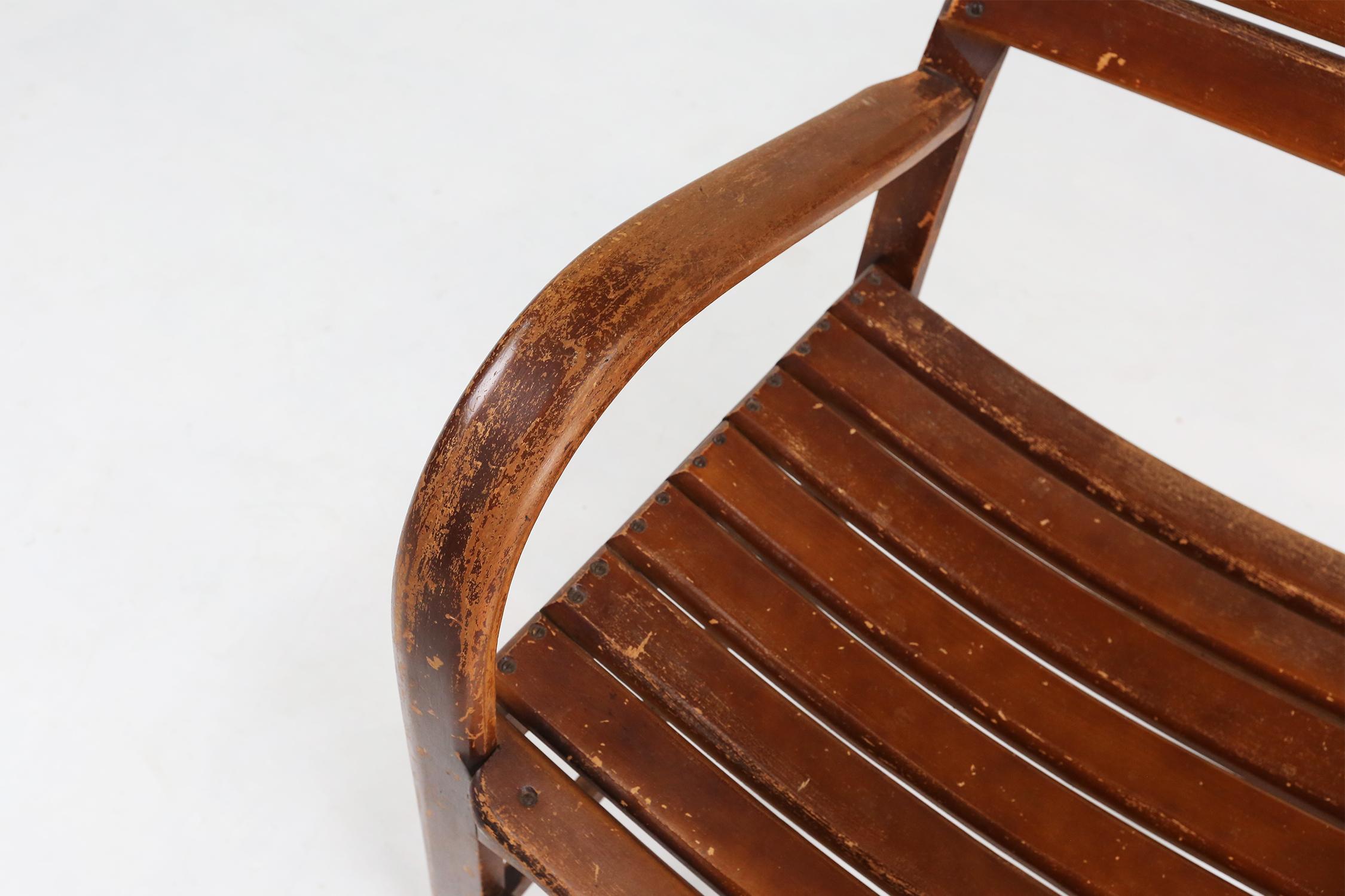 Art Deco wooden armchair 1930 For Sale 3