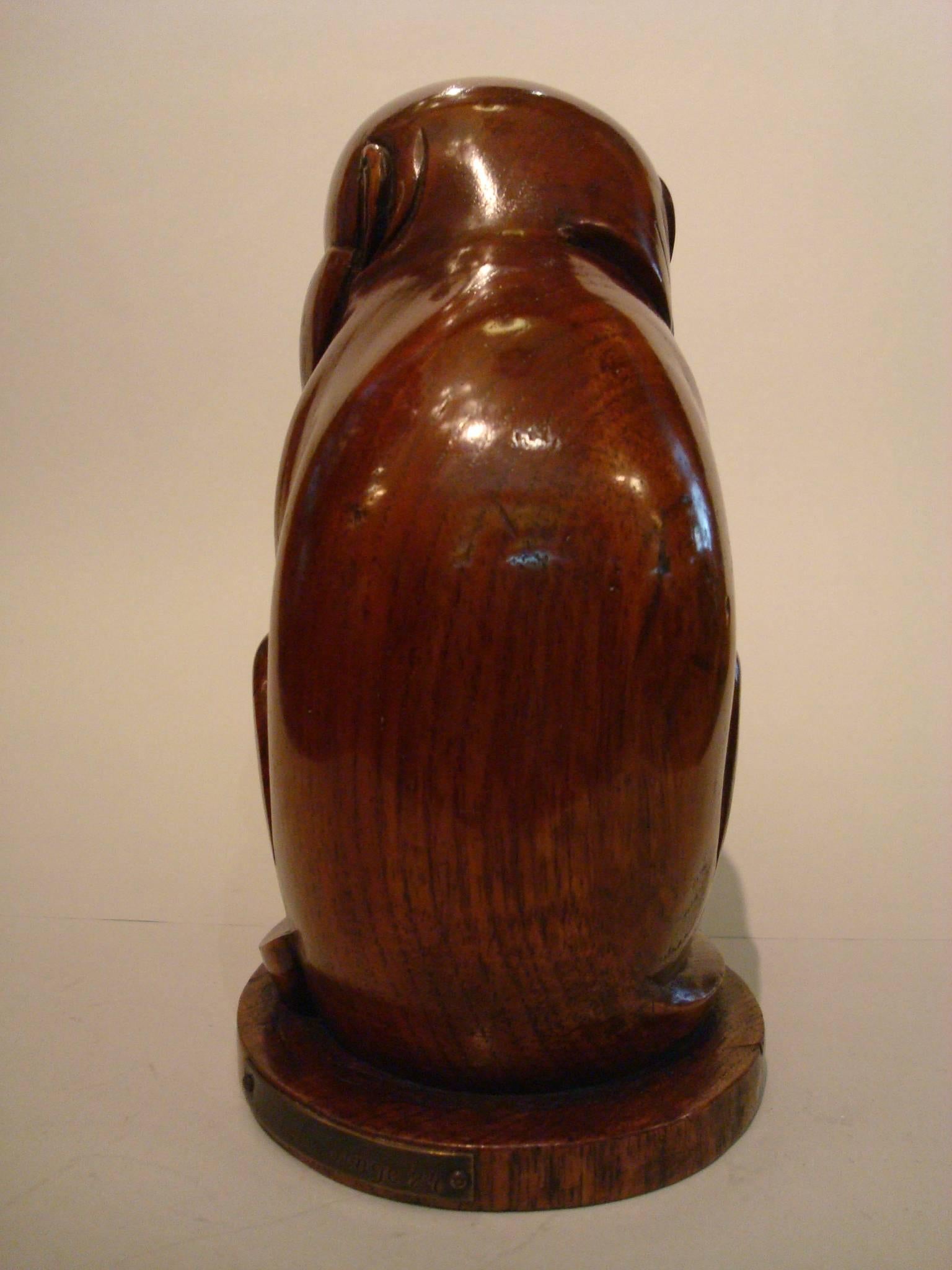 Art Deco Wooden Carved Monkey - Singe, France, 1924, Sandoz 1