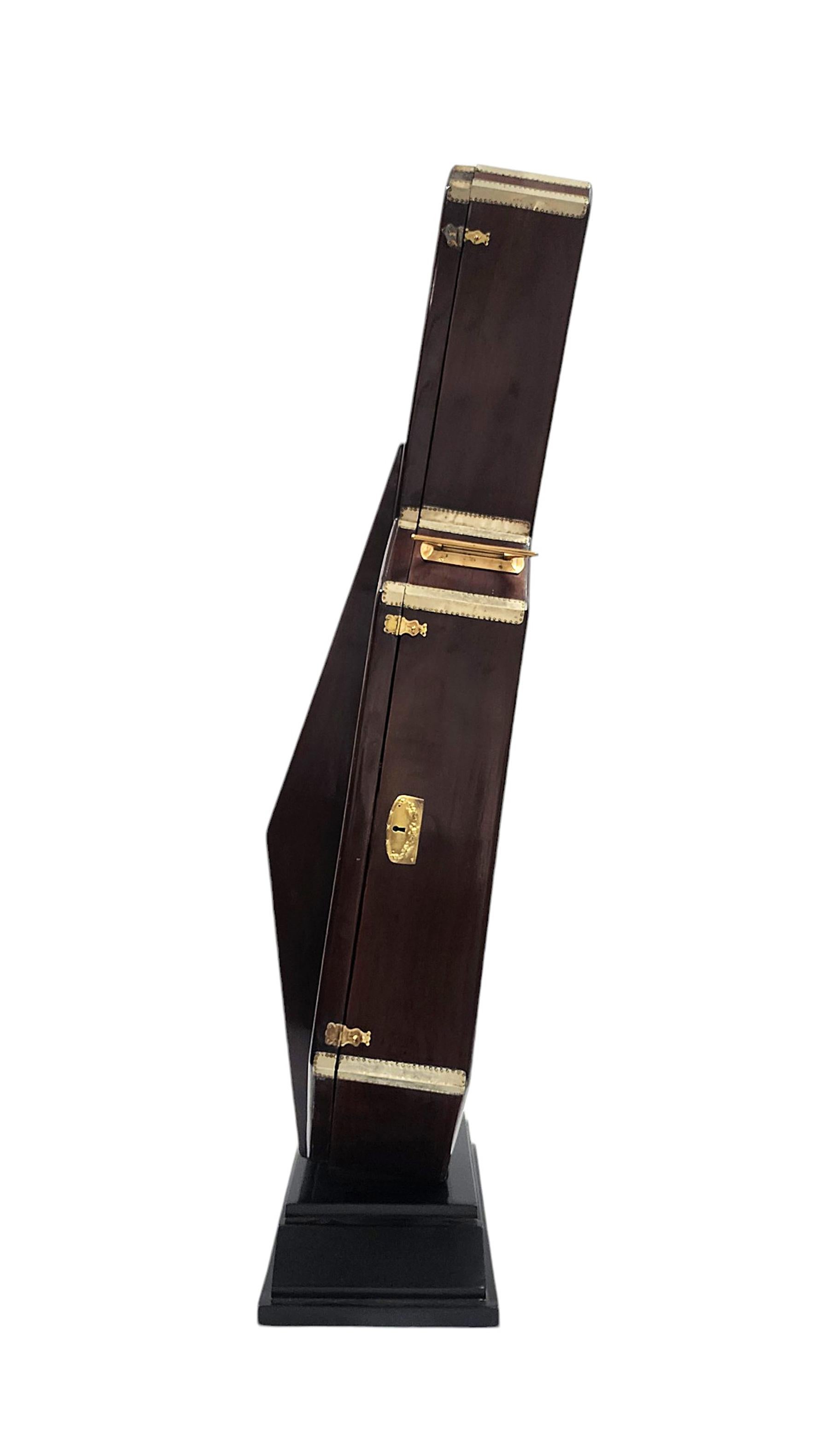 Art Déco Cello Case Wooden Liquor Storage Cabinet/Dry Bar with Shelves, France Bon état - En vente à North Miami, FL