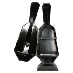 Art Déco Wooden Cello Case Liquor Storage Cabinet/Dry Bar with Shelves, France