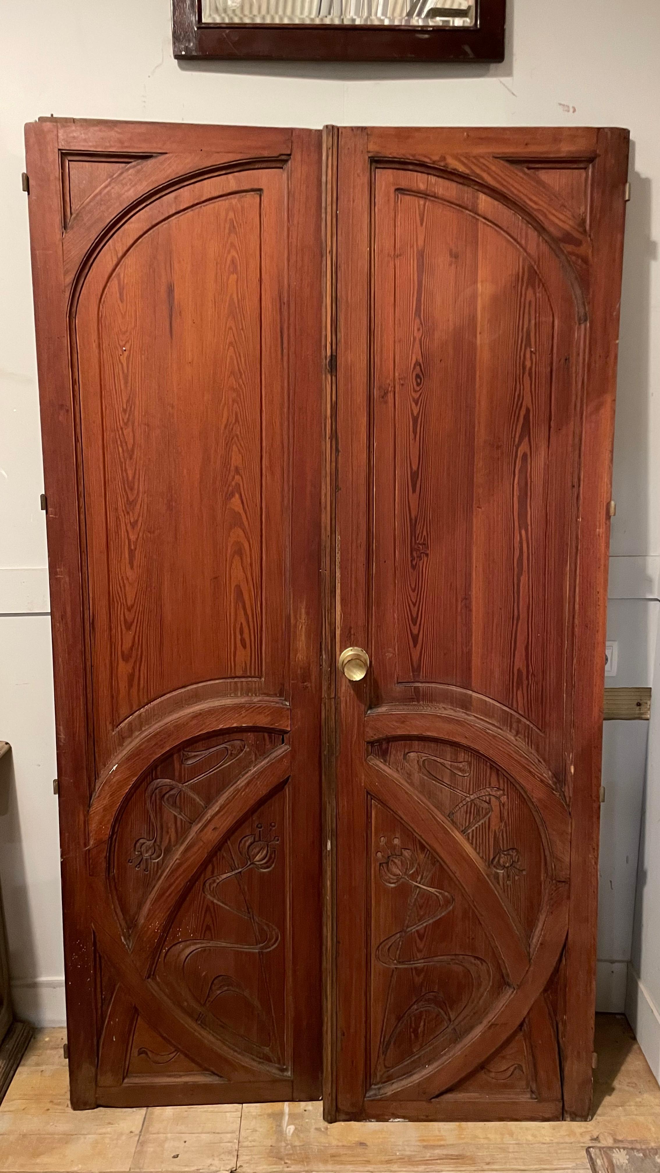 Spanish Art Deco Wooden Double Door