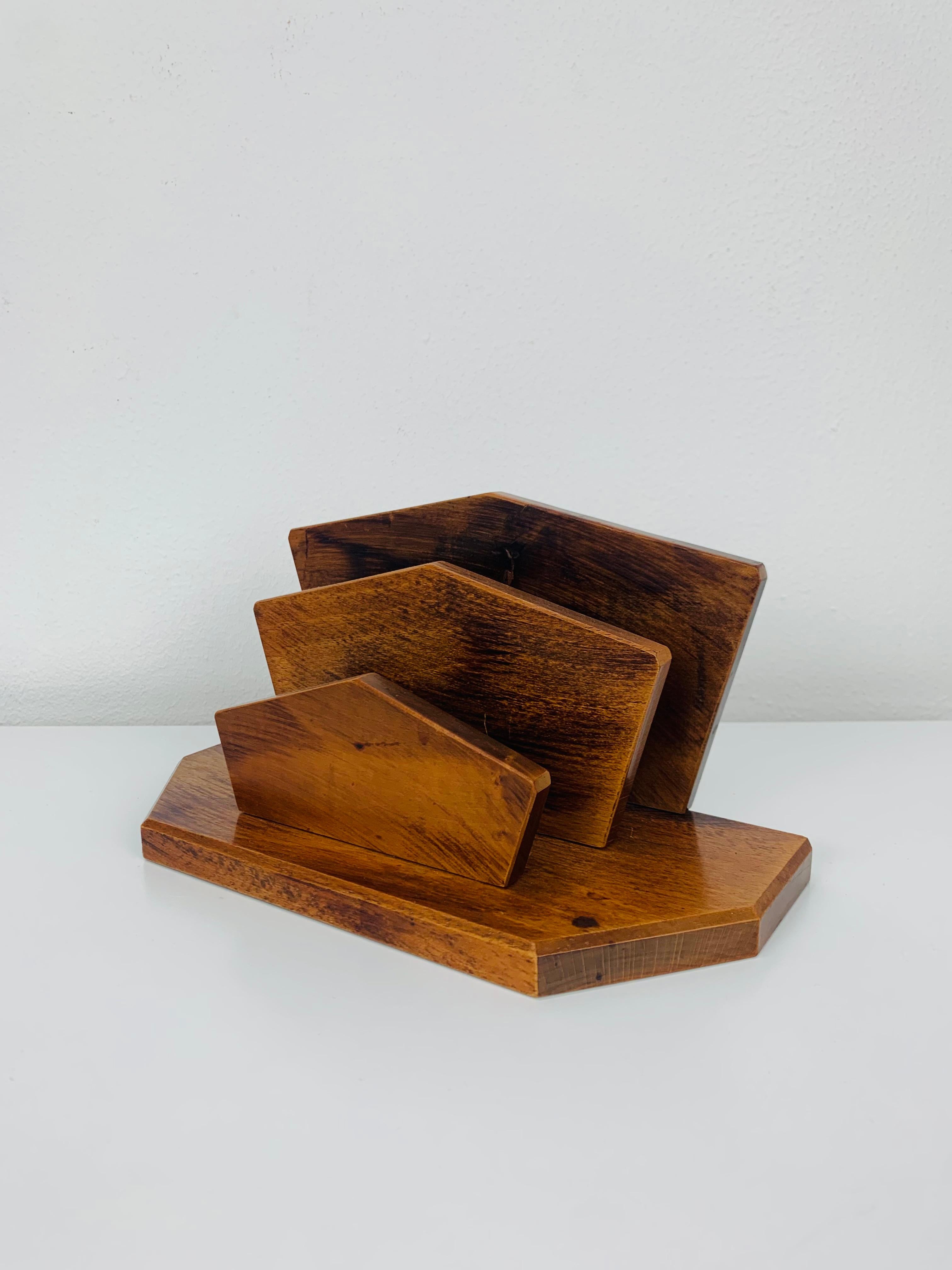 Legno Porta lettere in legno Art Déco, anni '40, Francia in vendita