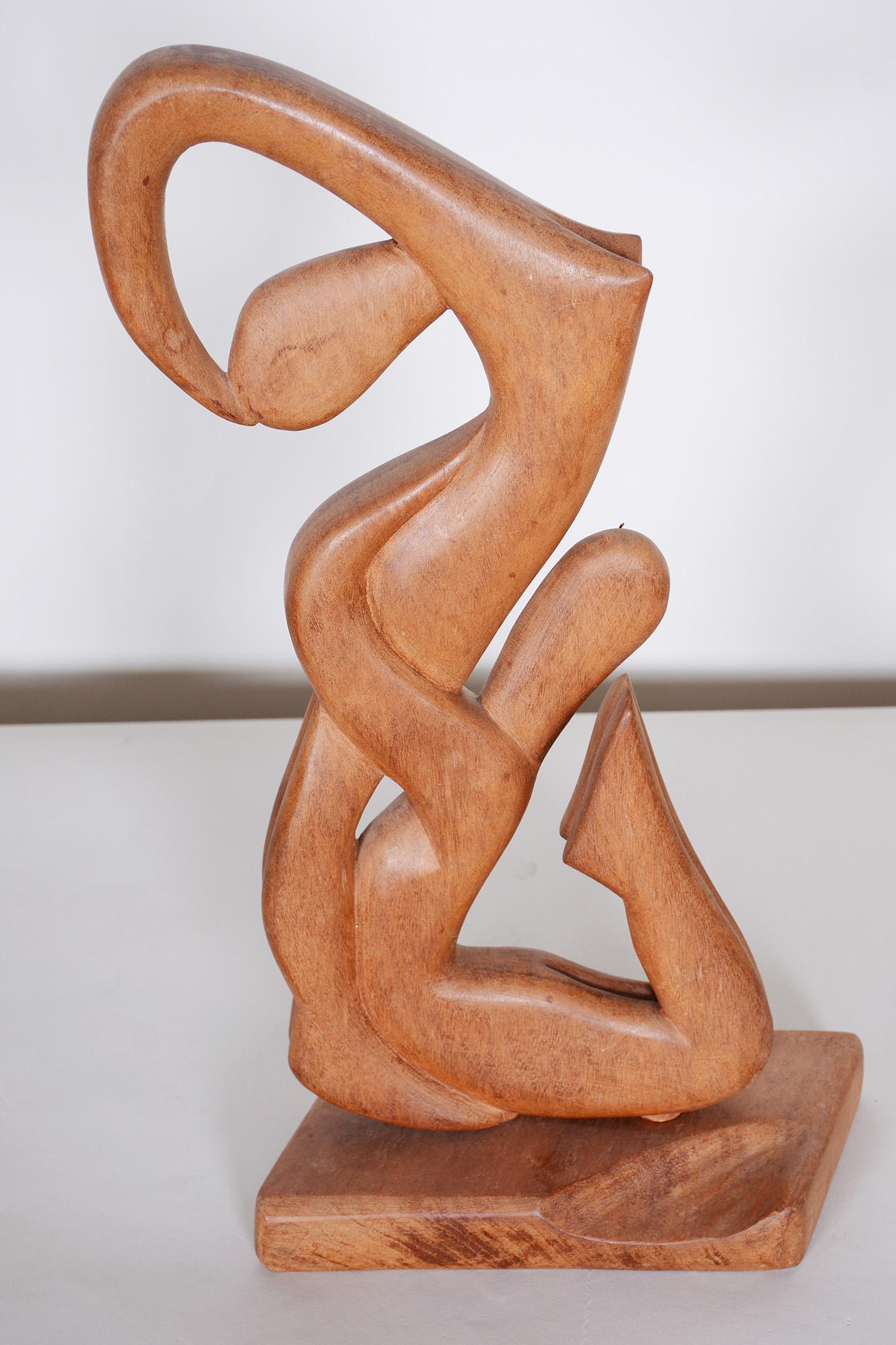 Art Deco Wooden Sculpture, Original Condition, Pear, Czech Republic, 1940s 6