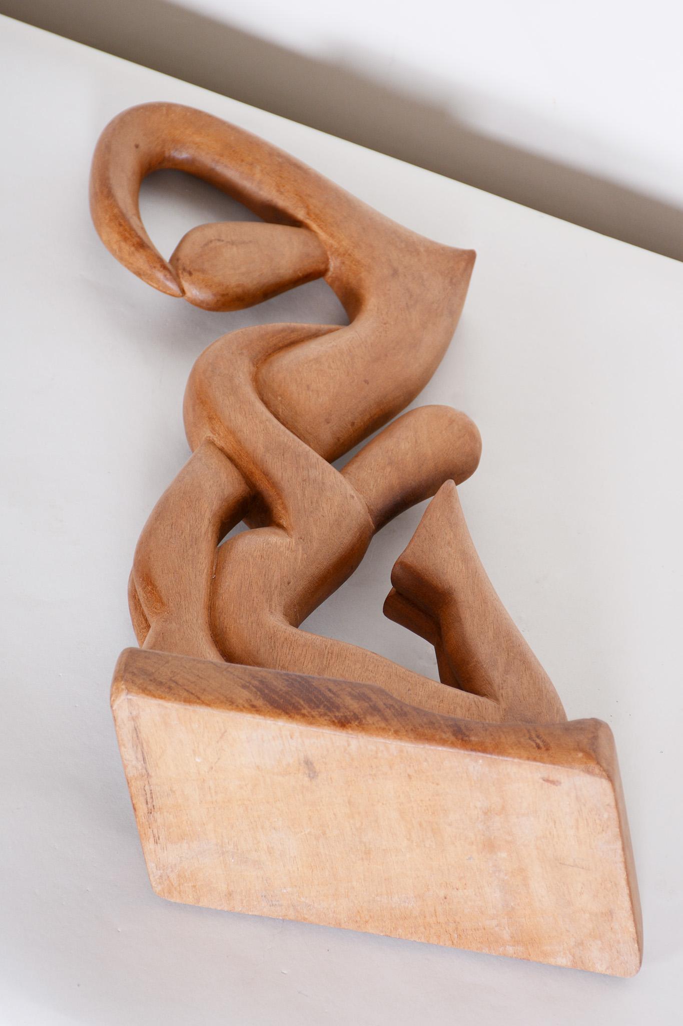 Art Deco Wooden Sculpture, Original Condition, Pear, Czech Republic, 1940s 5