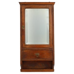 Art Deco Wooden Shaving Cabinet with Mirror, France 1930s