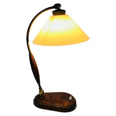 Vintage Art Deco Wooden Table Lamp, Germany, 1940s