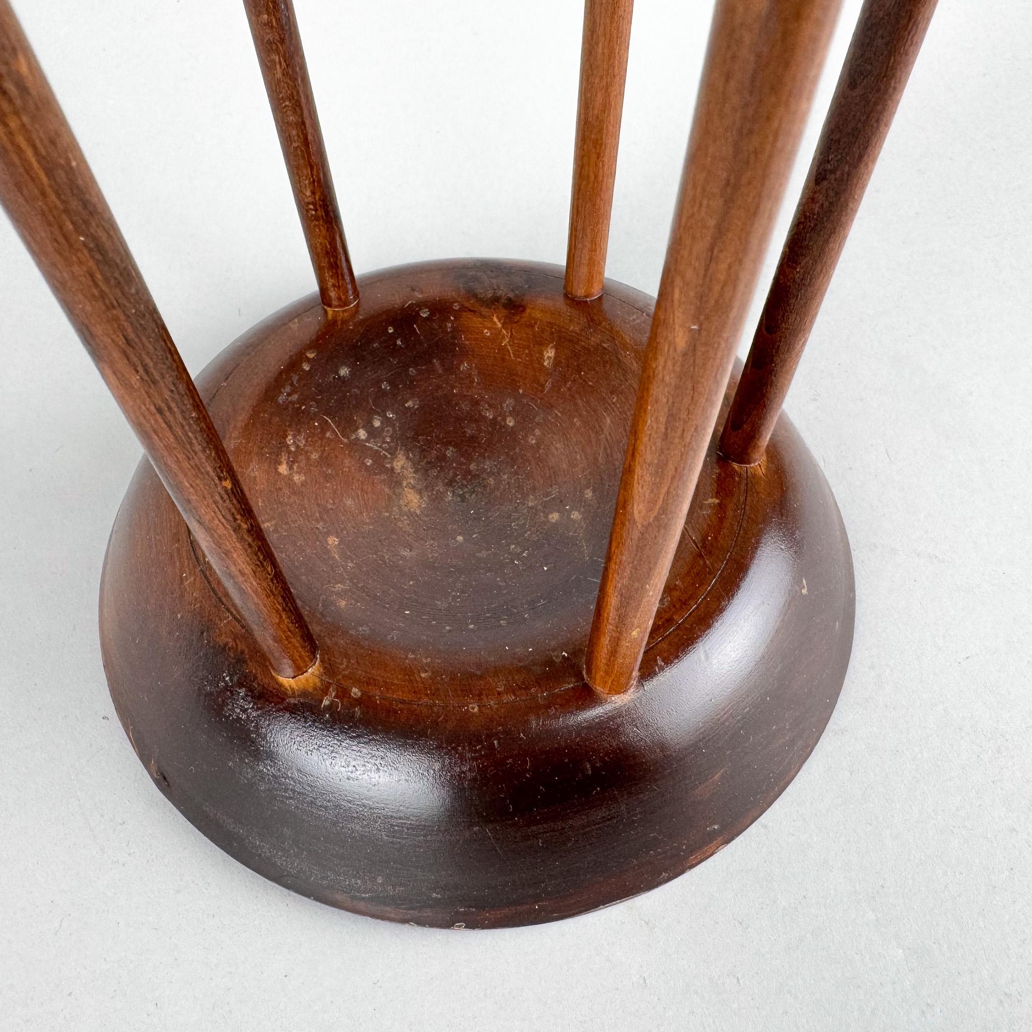 Czech Art Deco Wooden Umbrella Stand For Sale