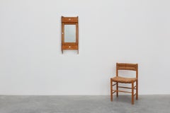 Art Deco wooden Wall Cabinet with Mirrored Door and 2 Drawers, France ca. 1900