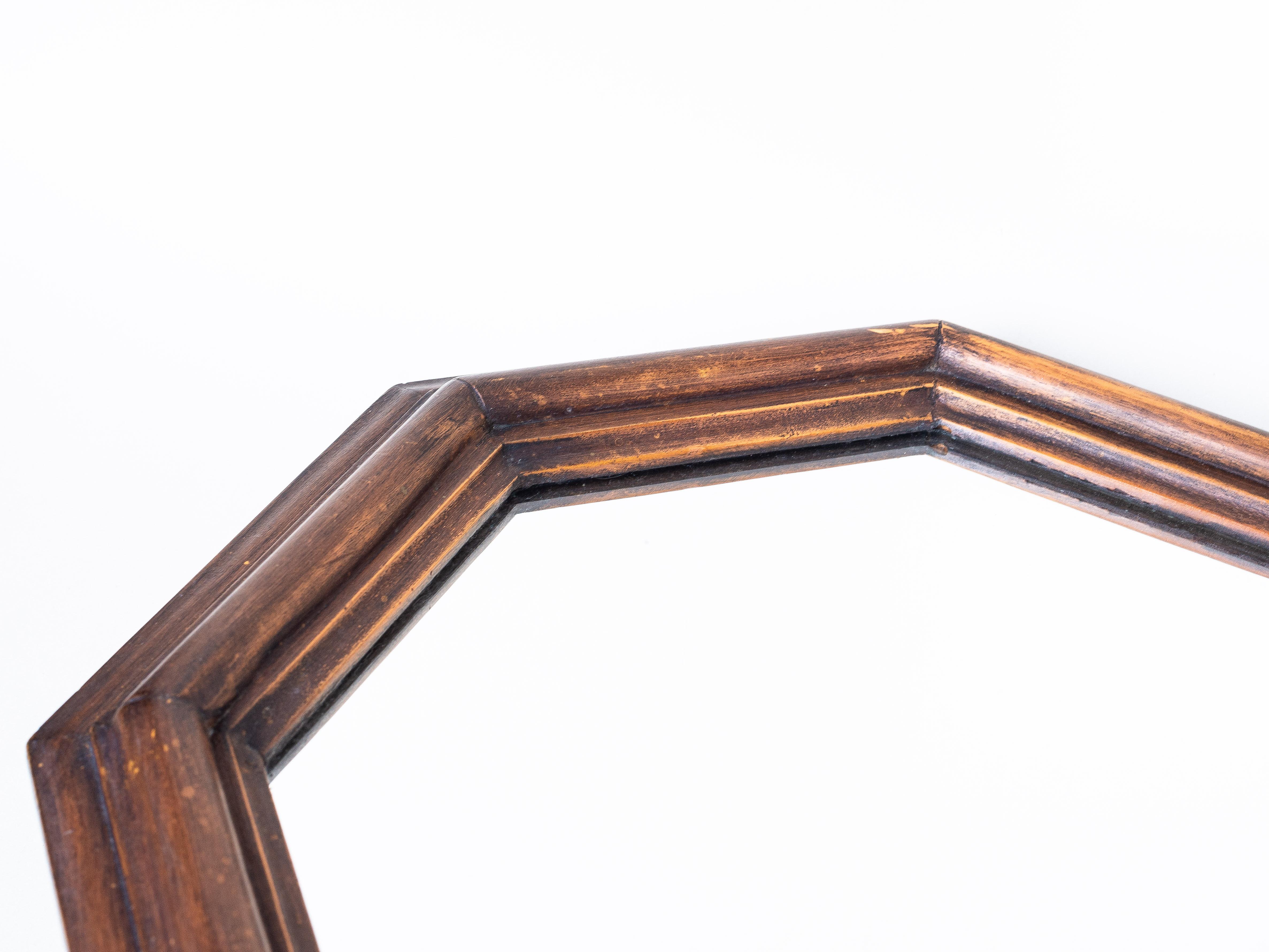 20th Century Art Deco Wooden Wall Mirror, France 1940s For Sale
