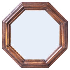 Art Deco Wooden Wall Mirror, France 1940s