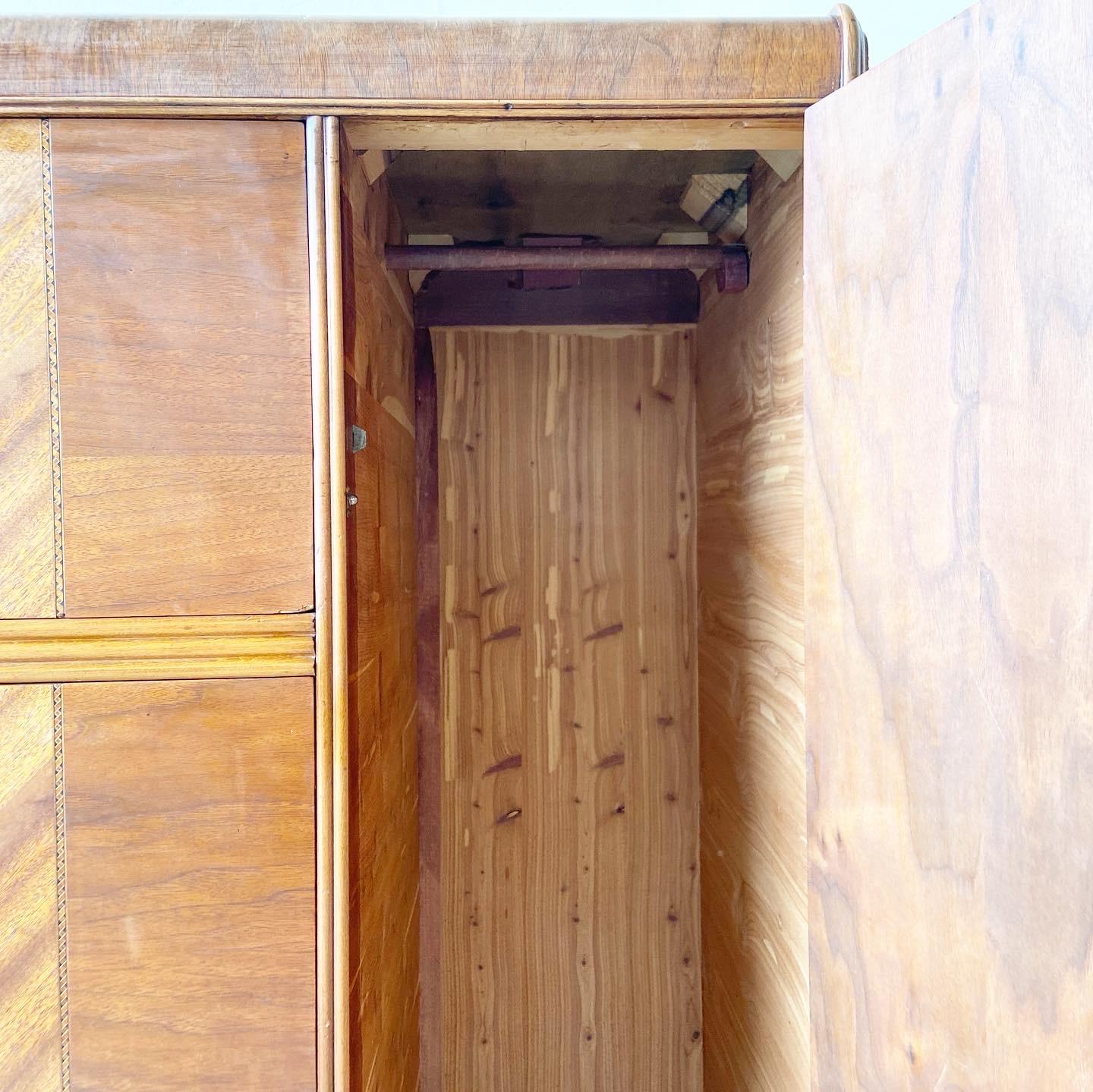 Art Deco Wooden Waterfall Chifferobe, 4 Drawers 1