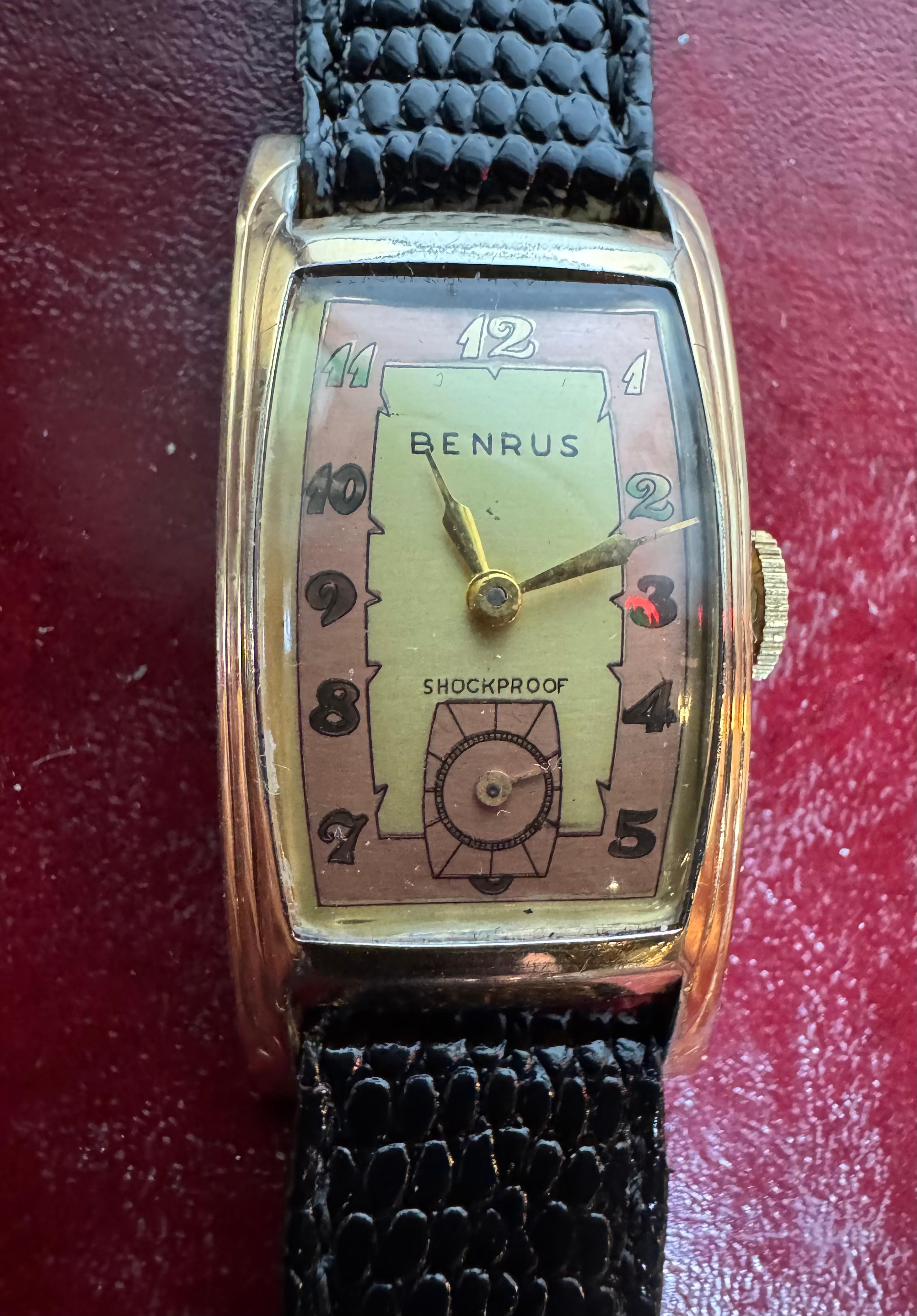 Art Deco Wrist Watch's / HAMILTON, GRUEN, BENRUS, original dials , serviced For Sale 7