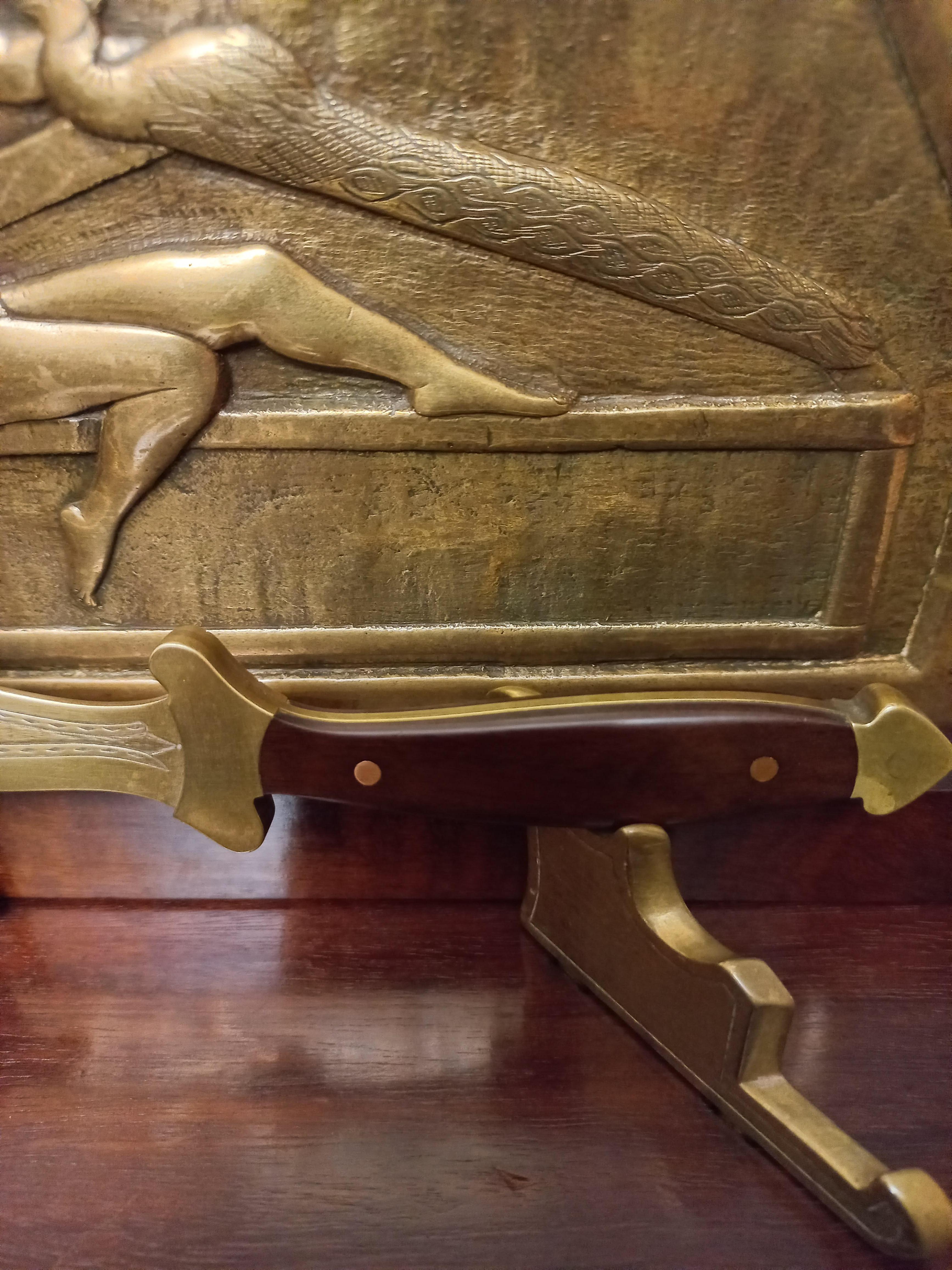 Art Deco Schreibmappe aus Bronze und exotischem Holz. 8 Stücken im Angebot 2