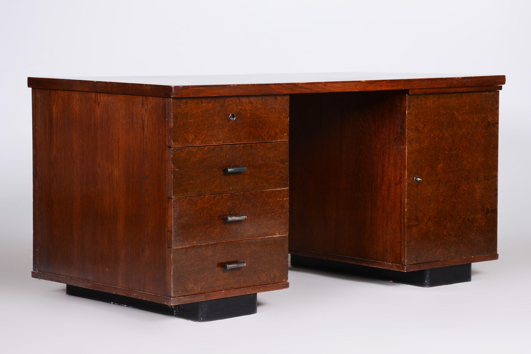 Art Deco Writing Desk Designed by Czech Architect Jindřich Halabala, 1930s For Sale 4