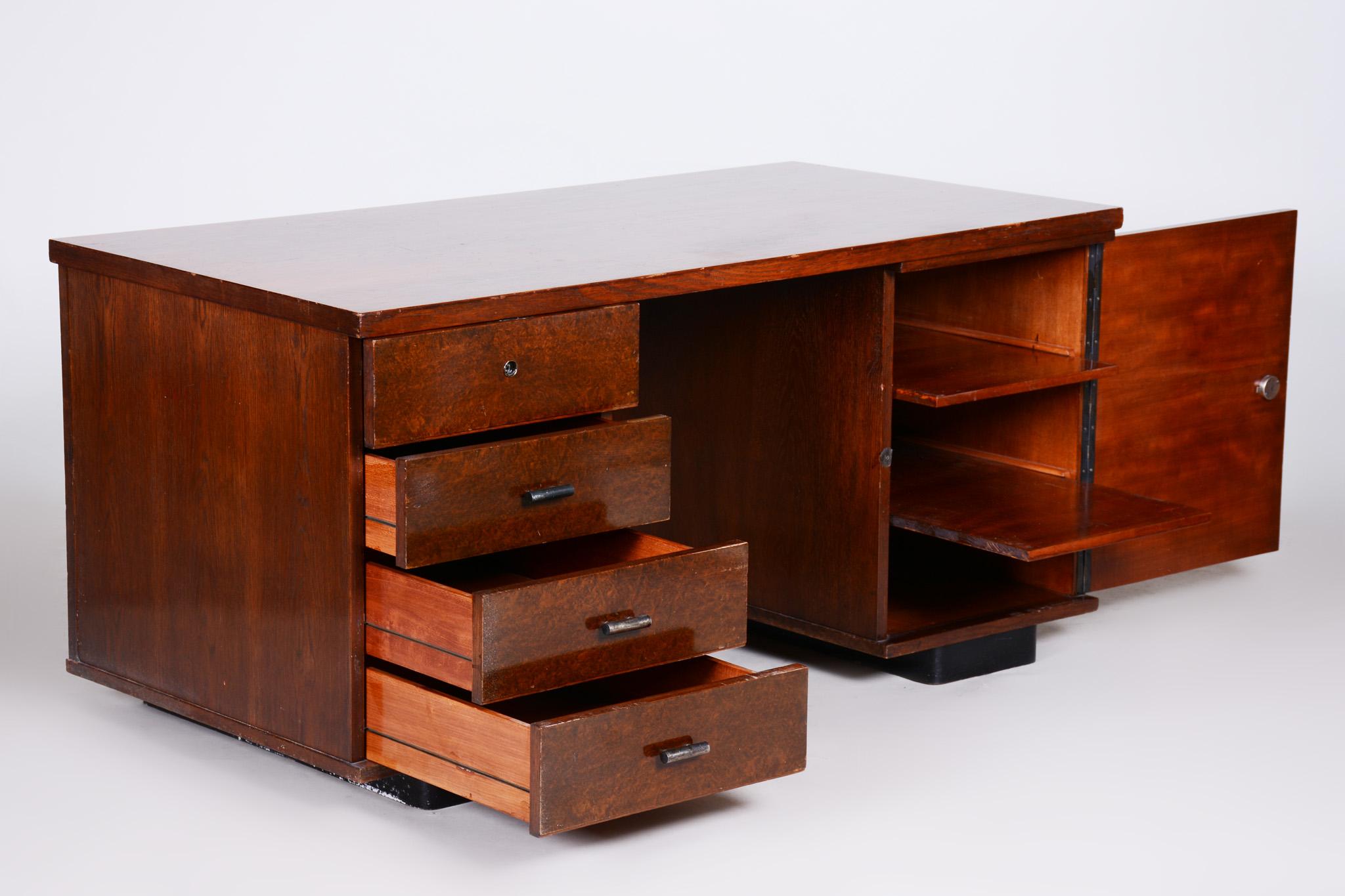 Art Deco Writing Desk Designed by Czech Architect Jindřich Halabala, 1930s For Sale 2