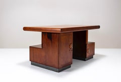 Art Deco Writing Desk in Oak, Belgium 1930s