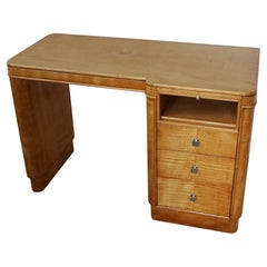 Art Deco Writing Desk Satin Birch Veneered