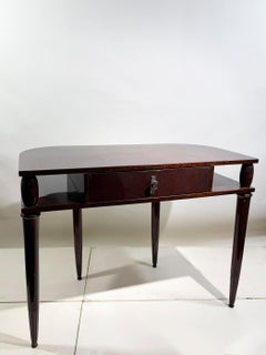 Art Deco Writing Desk with Fluted Legs, Circa 1940s, France