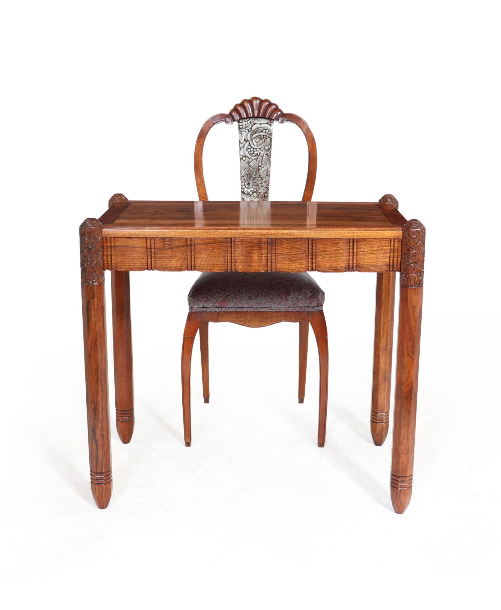Early 20th Century Art Deco Writing Table and Chair by Sue et Mare For Sale
